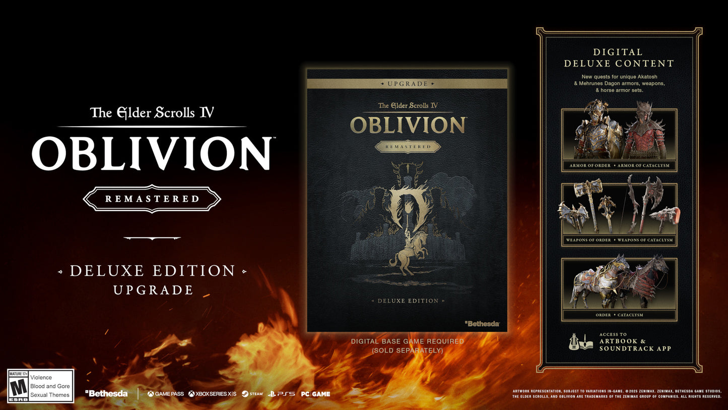 The Elder Scrolls IV: Oblivion Remastered - Deluxe Edition Upgrade DLC TR PC Steam CD Key  ASIA Bethesda Softworks - [Email/Instant Delivery]
