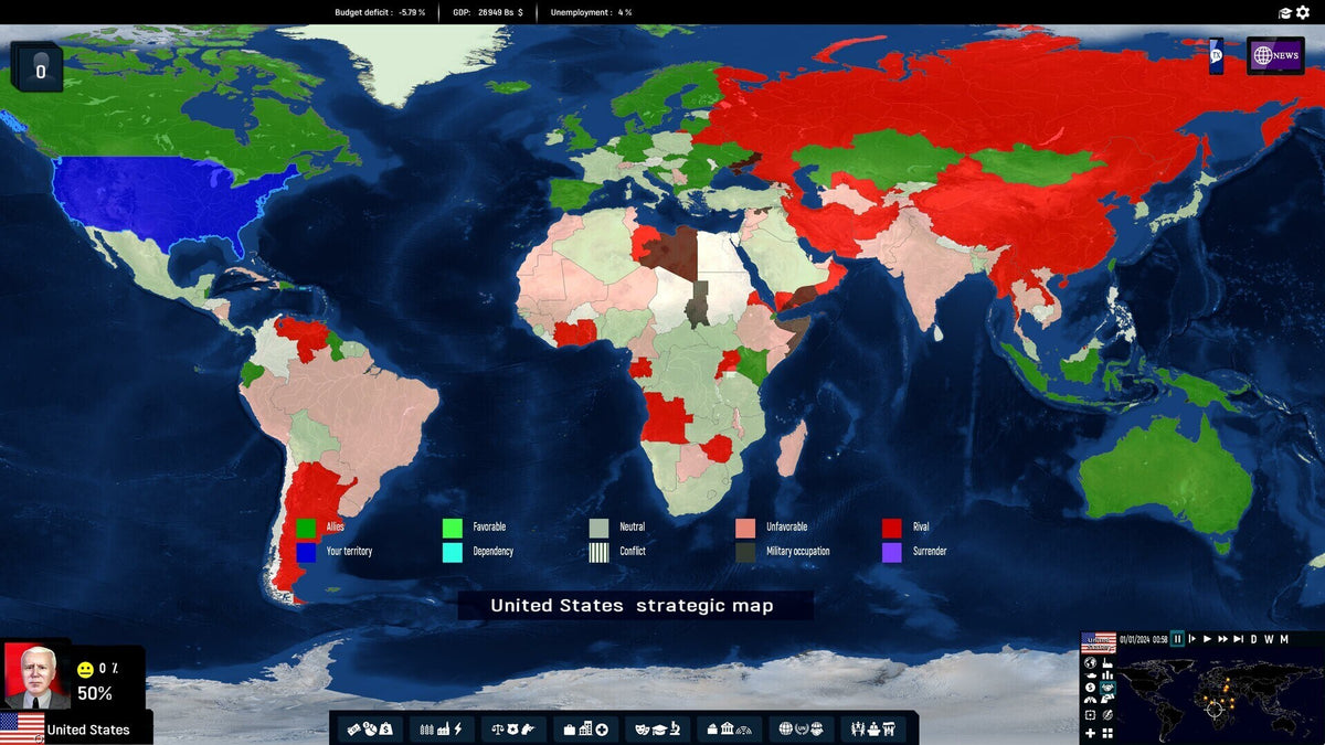 Geo-Political Simulator 5 (PC) - Steam Key - GLOBAL   - Eversim [Email/Instant Delivery]