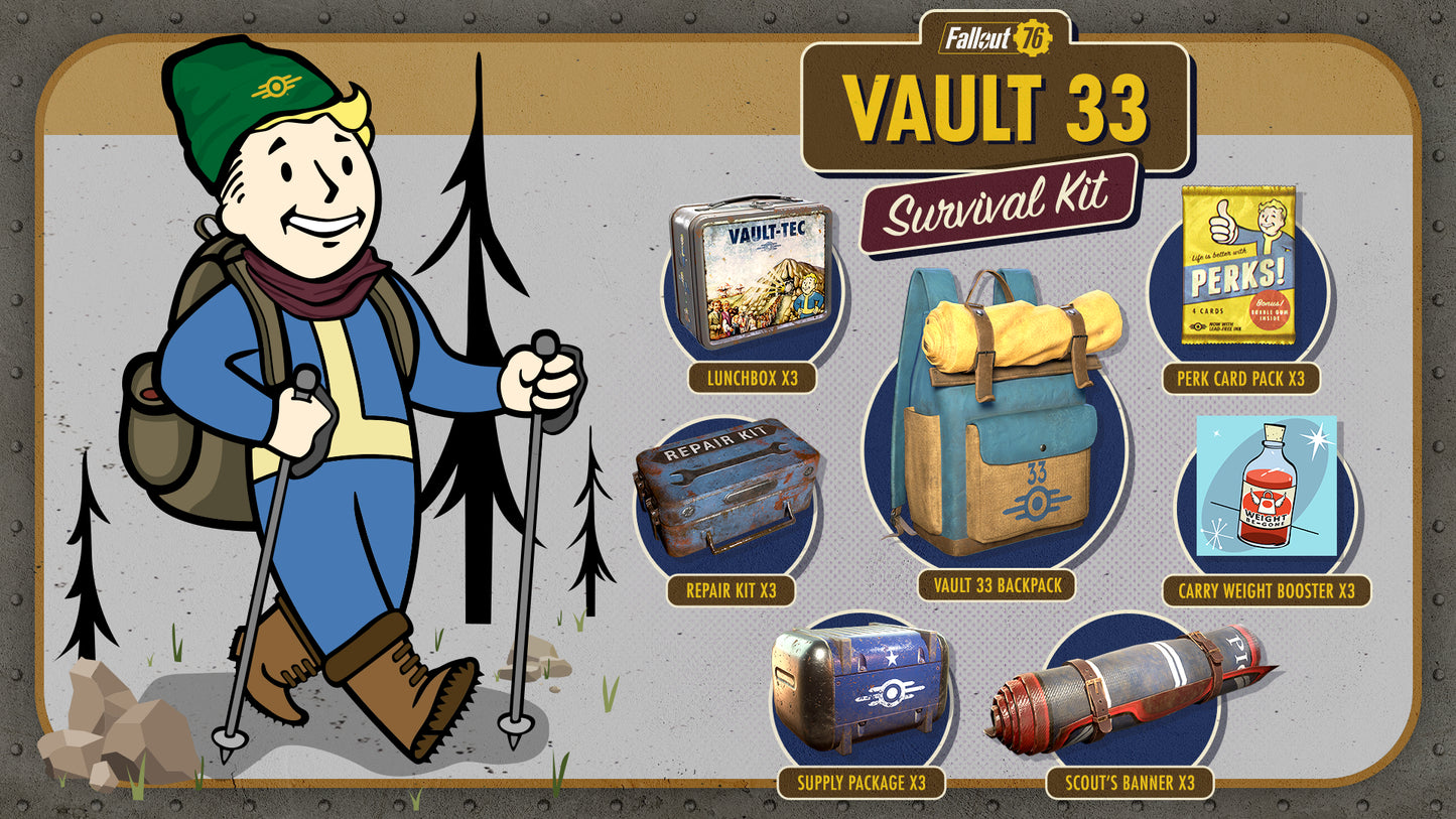 Fallout 76 - Vault 33 Survival Kit (Xbox One) - Xbox Live Key - GLOBAL   - Bethesda Softworks [Email/Instant Delivery]