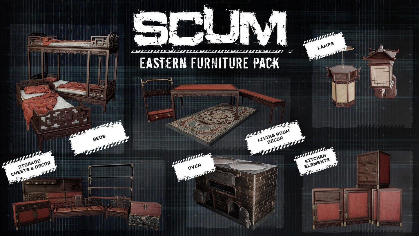 SCUM - Eastern Furniture Pack DLC PC Steam CD Key  REGION FREE Gamepires - [Email/Instant Delivery]