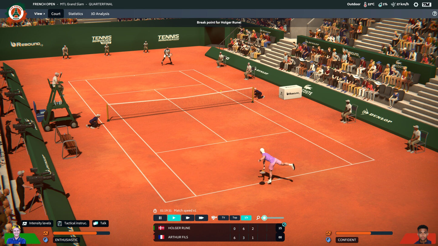 Tennis Manager 2022 (PC) - Steam Key - GLOBAL   - Rebound CG. [Email/Instant Delivery]