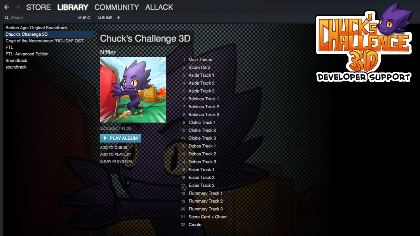 Chuck's Challenge 3D: Soundtrack & Steam Key GLOBAL   - Niffler Ltd. [Email/Instant Delivery]