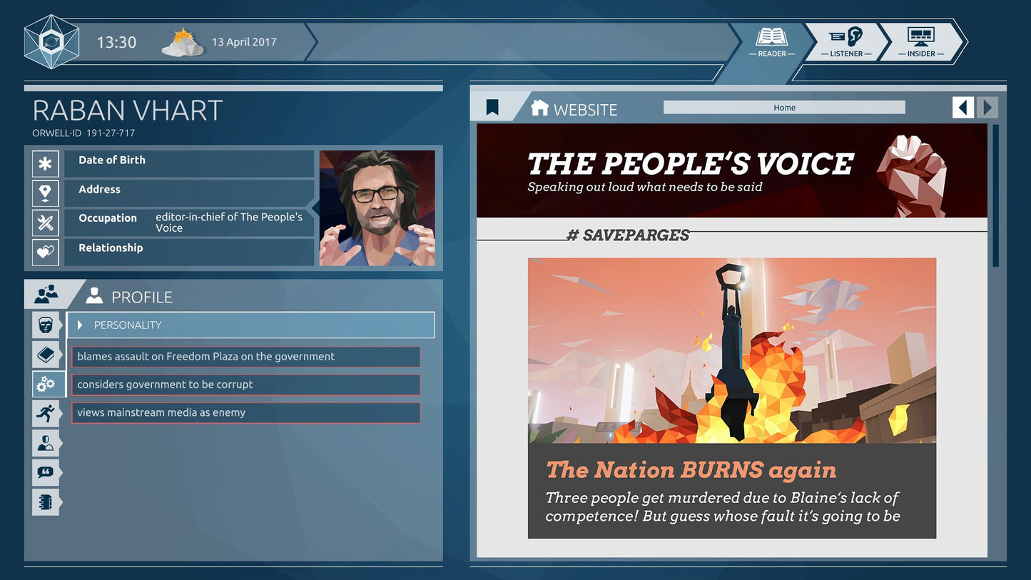 Orwell: Ignorance is Strength (PC) - Steam Key - GLOBAL   - Surprise Attack [Email/Instant Delivery]