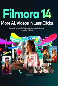 Wondershare Filmora 14 Video Editor (1 Device for each OS) (PC, Android, Mac, iOS) 5 Devices, 1 Year  - Wondershare Key - GLOBAL  [Email/Instant Delivery]