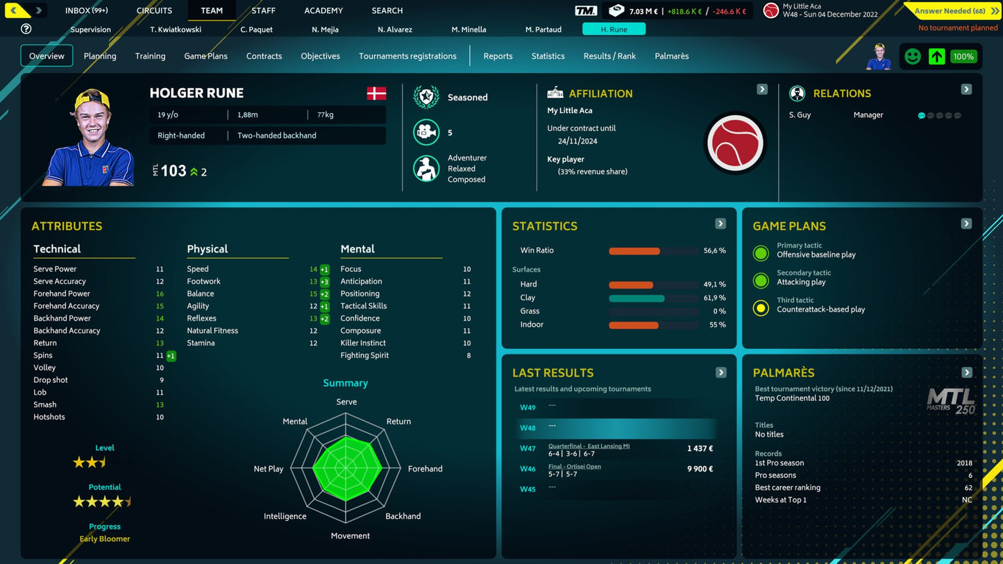 Tennis Manager 2022 (PC) - Steam Key - GLOBAL   - Rebound CG. [Email/Instant Delivery]