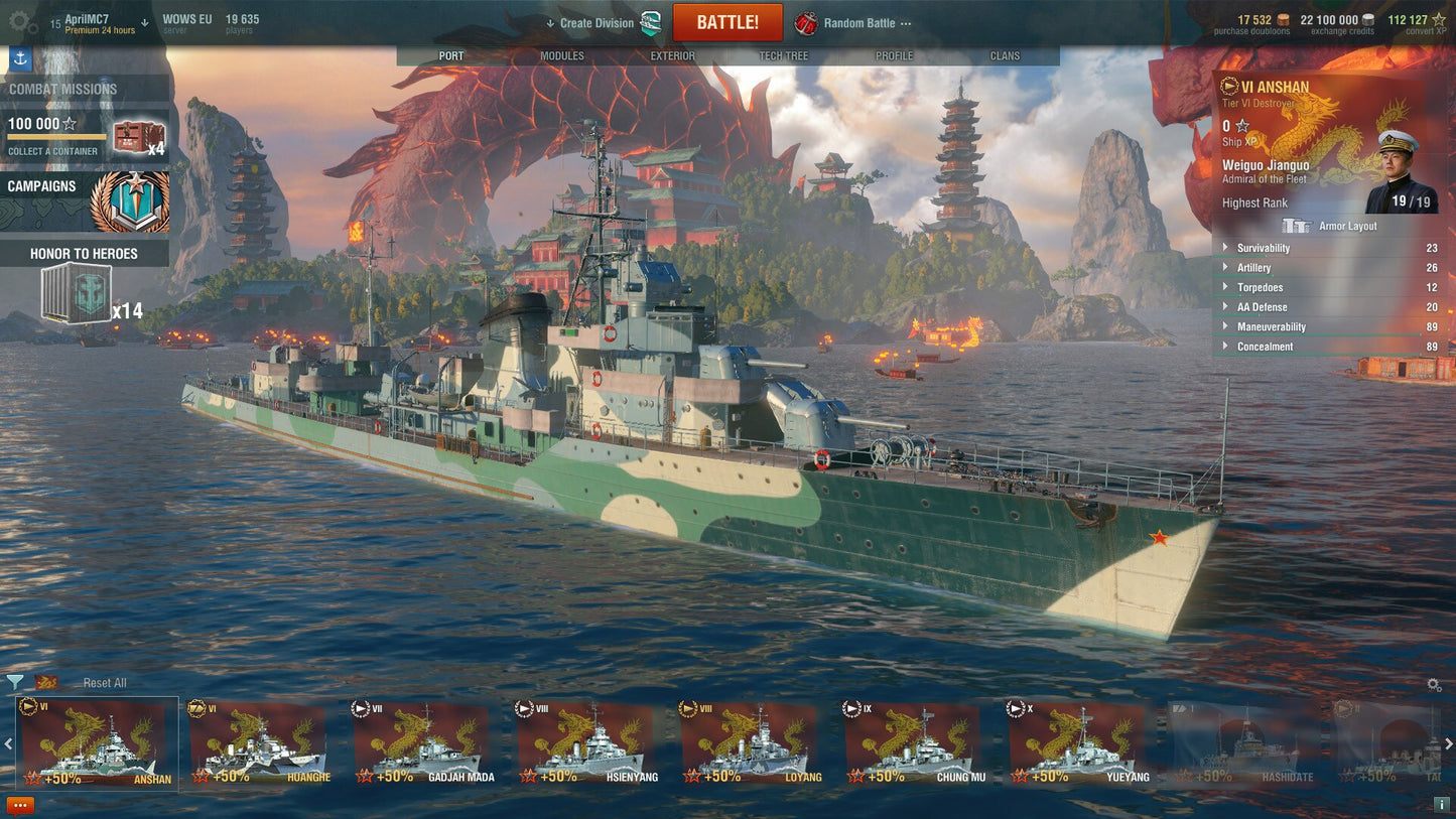 World of Warships - Anshan Pack Steam Gift GLOBAL   - Wargaming.net [Email/Instant Delivery]