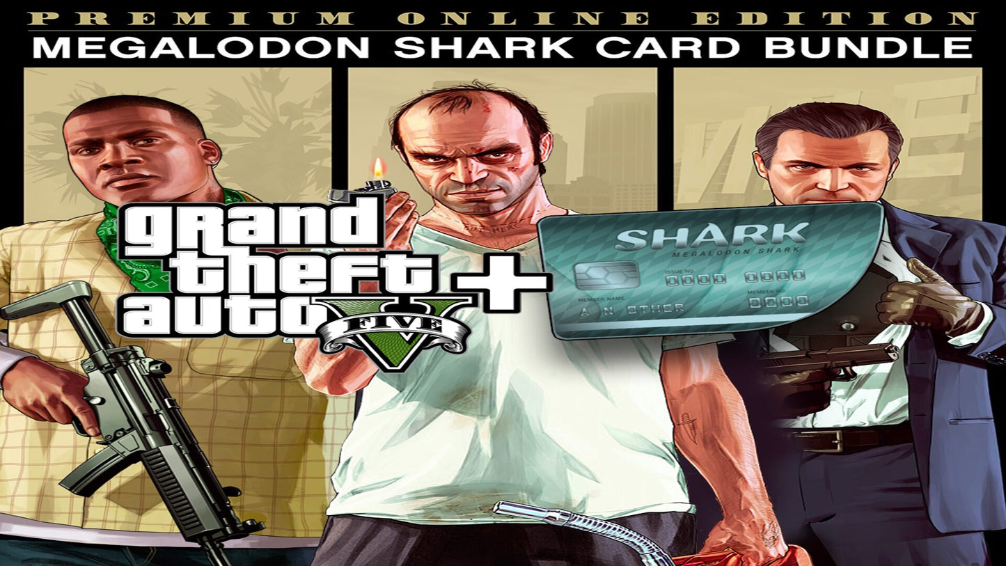 Grand Theft Auto V: Premium Online Edition & Megalodon Shark Card Bundle Rockstar Key GLOBAL   - Rockstar Games [Email/Instant Delivery]
