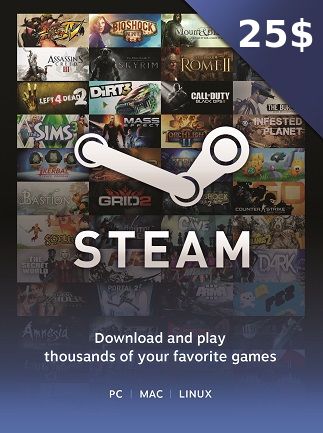Steam Gift Card 25 USD - Steam Key - United States   - Steam [Email/Instant Delivery]