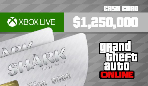 Grand Theft Auto Online: Great White Shark Cash Card 1 250 000 Xbox Live Key GLOBAL   - Xbox Live [Email/Instant Delivery]