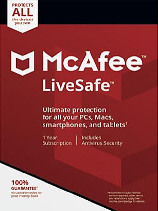 McAfee Livesafe 1 Device 1 Year Key GLOBAL McAfee - PC -  - McAfee - PC [Email/Instant Delivery]