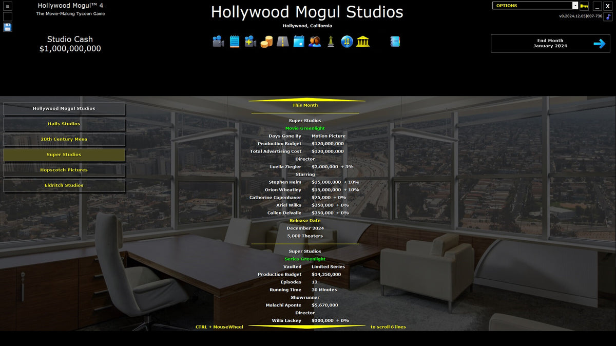 Hollywood Mogul 4 PC Steam CD Key  REGION FREE My Indie Game Company LLC - [Email/Instant Delivery]