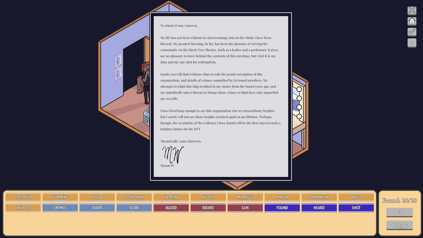Murder at the Birch Tree Theater PC Steam CD Key  REGION FREE Crucible Juice Games - [Email/Instant Delivery]