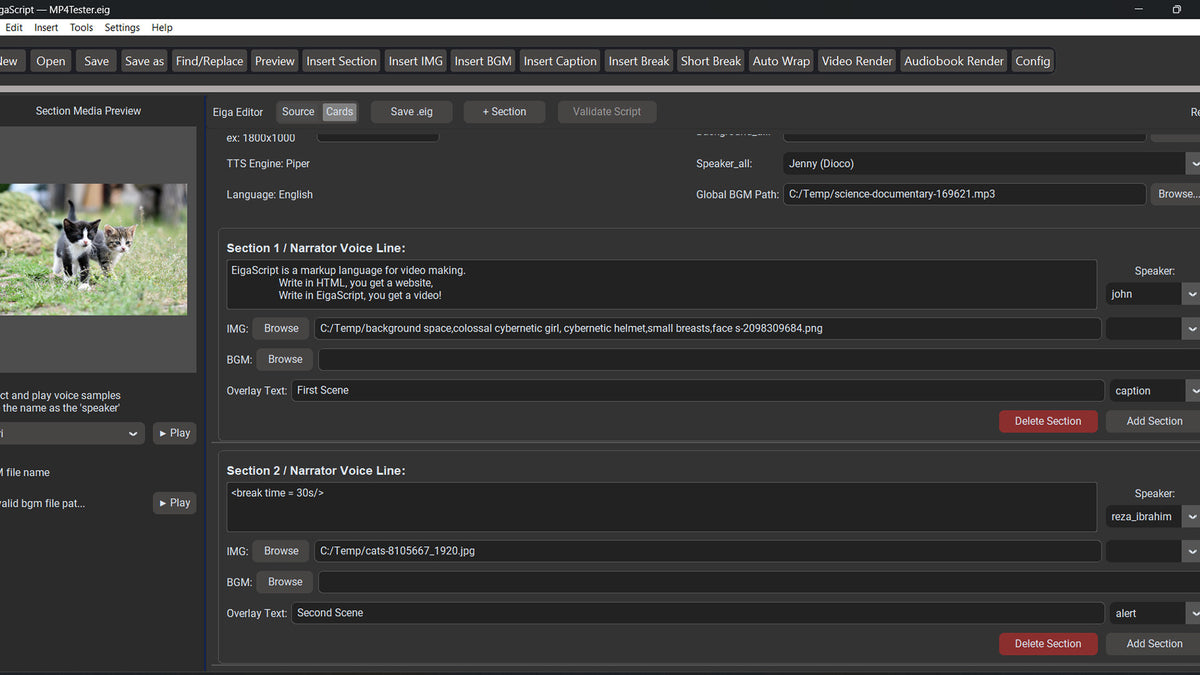 EigaScript: Script-Based Video/Audiobook Maker PC Steam CD Key  REGION FREE EigaScript Inc. - [Email/Instant Delivery]