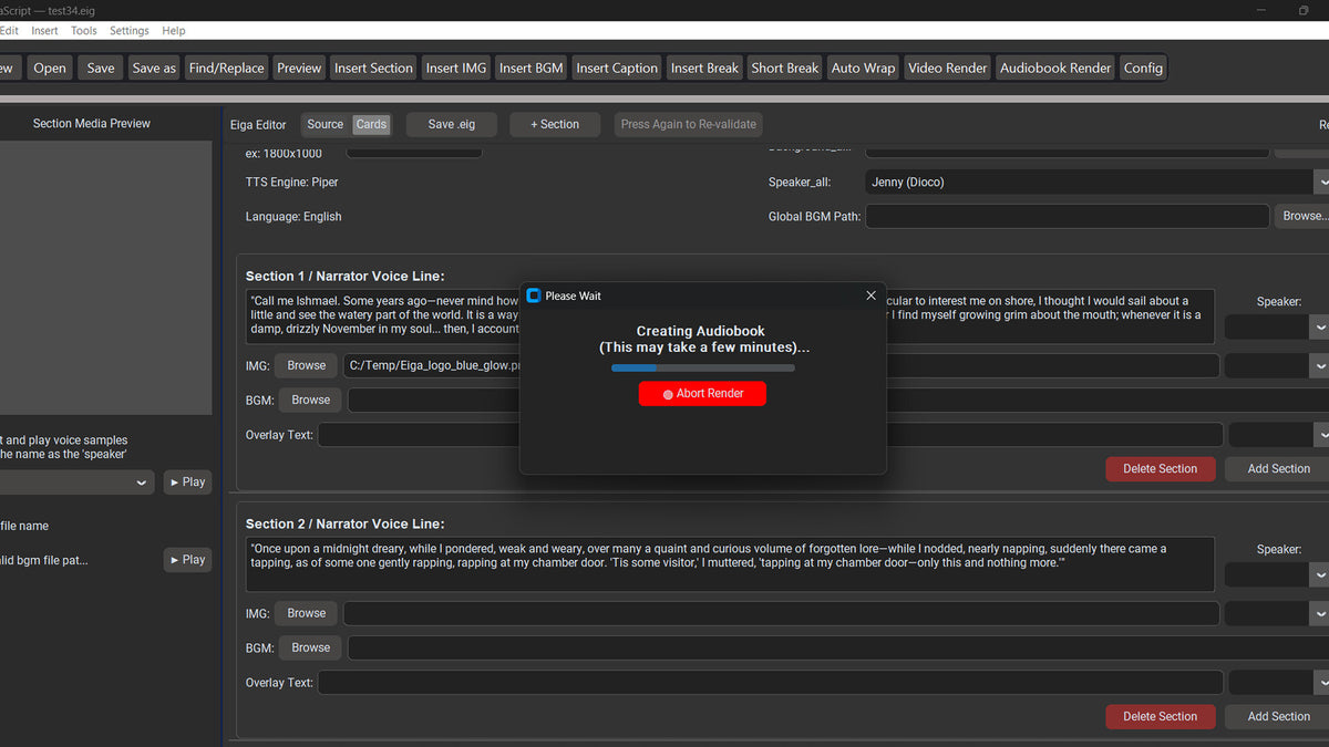EigaScript: Script-Based Video/Audiobook Maker PC Steam CD Key  REGION FREE EigaScript Inc. - [Email/Instant Delivery]