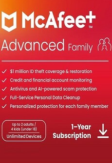 McAfee+ | Advanced (PC, Android, IOS) (Family, 1 Year) - McAfee Key - GLOBAL  [Email/Instant Delivery]