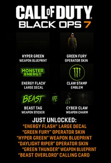 Call of Duty: Black Ops 7 Exclusive Monster Energy Full Set Pack (PC, PS5, PS4, Xbox Series X/S, Xbox One) - Call of Duty Official Key - GLOBAL  [Email/Instant Delivery]
