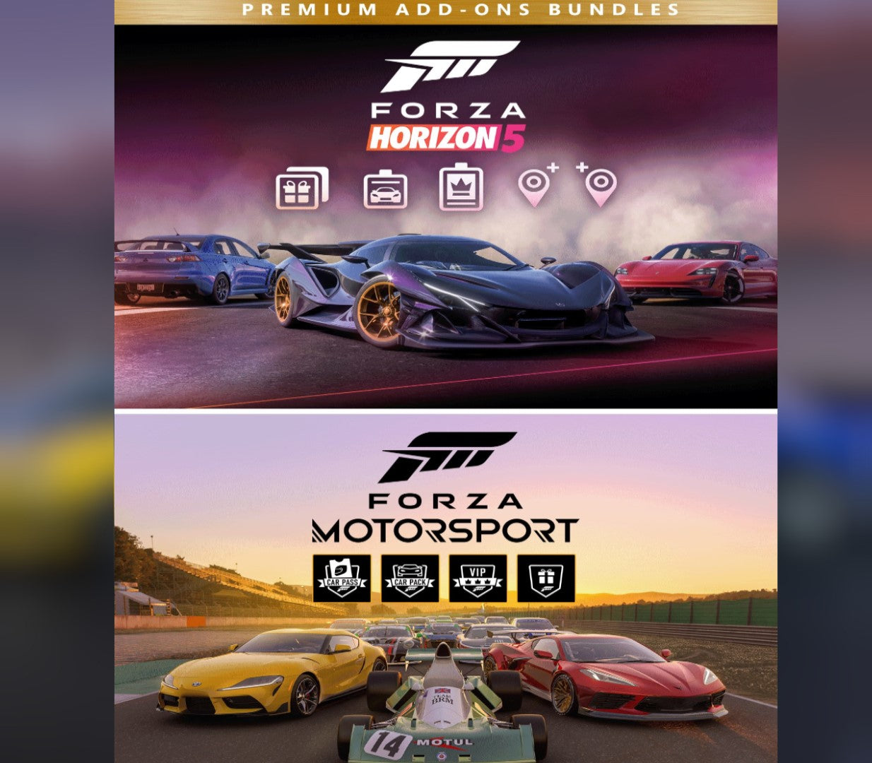 Forza Motorsport and Forza Horizon 5 Premium Editions Bundle US XBOX One / Xbox Series X|S / Windows 10 CD Key  United States  [Email/Instant Delivery]