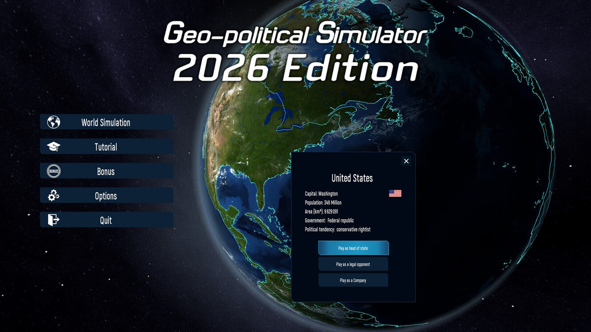 Geo-Political Simulator 2026 Edition (PC) - Steam Key - GLOBAL   - Eversim [Email/Instant Delivery]