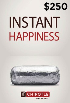 Chipotle Gift Card 250 USD - Chipotle Key - UNITED STATES  [Email/Instant Delivery]