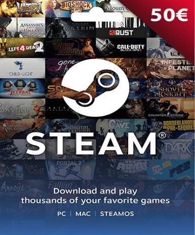 Steam Gift Card 50 EUR   Steam - PC Download [Email/Instant Delivery]