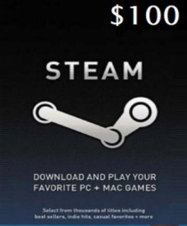 Steam Gift Card $100 (US)   Steam - PC Download [Email/Instant Delivery]